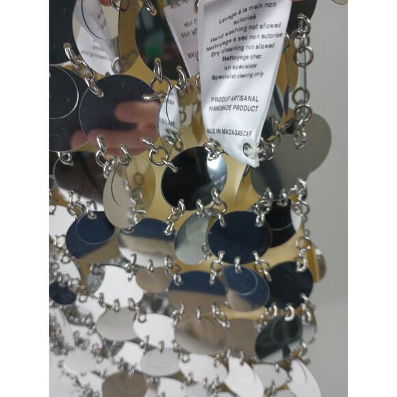 Paco Rabanne Women's Silver Sparkle Discs Chainmail Mini Dress Size 38 FR $4150+ - Picture 8 of 8